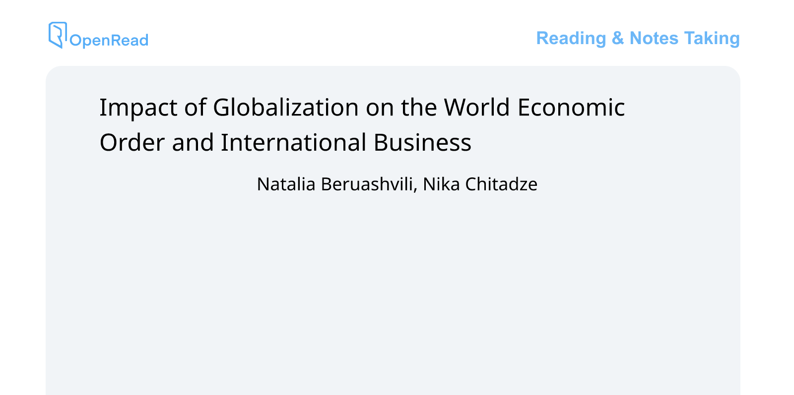 Impact of globalization on the world economic order and international