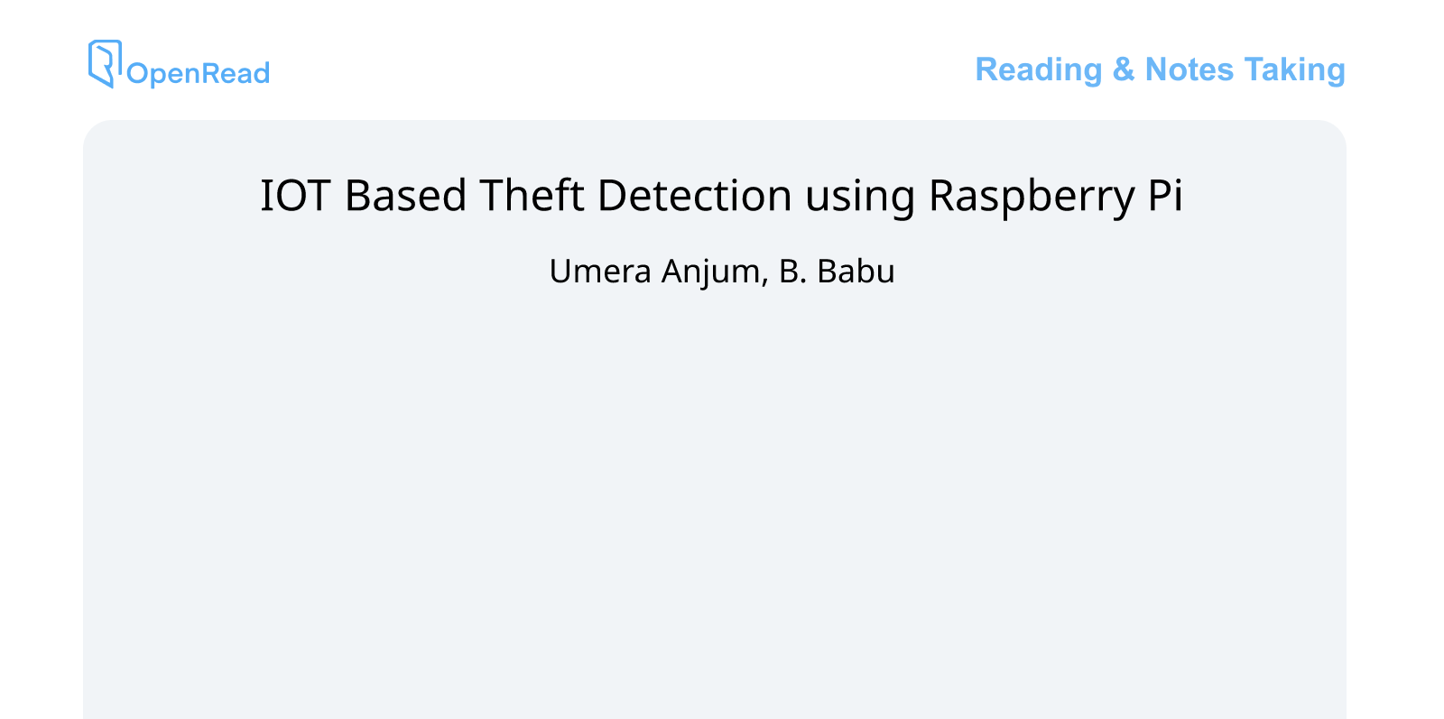 IOT Based Theft Detection using Raspberry Pi